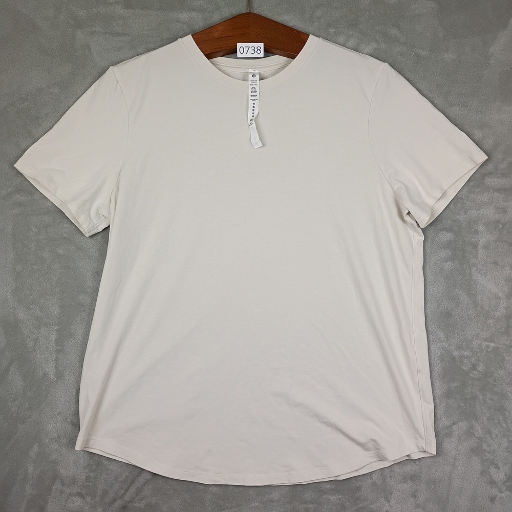 Lululemon T-Shirt Women 12 Cream Pima Cotton Blend Short Sleeve Gorpcore Outdoor